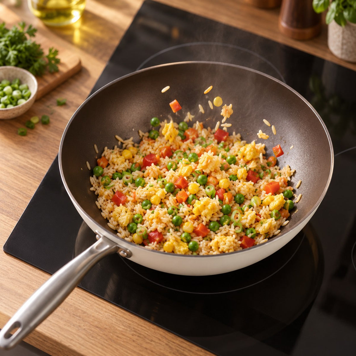 White induction wok Image