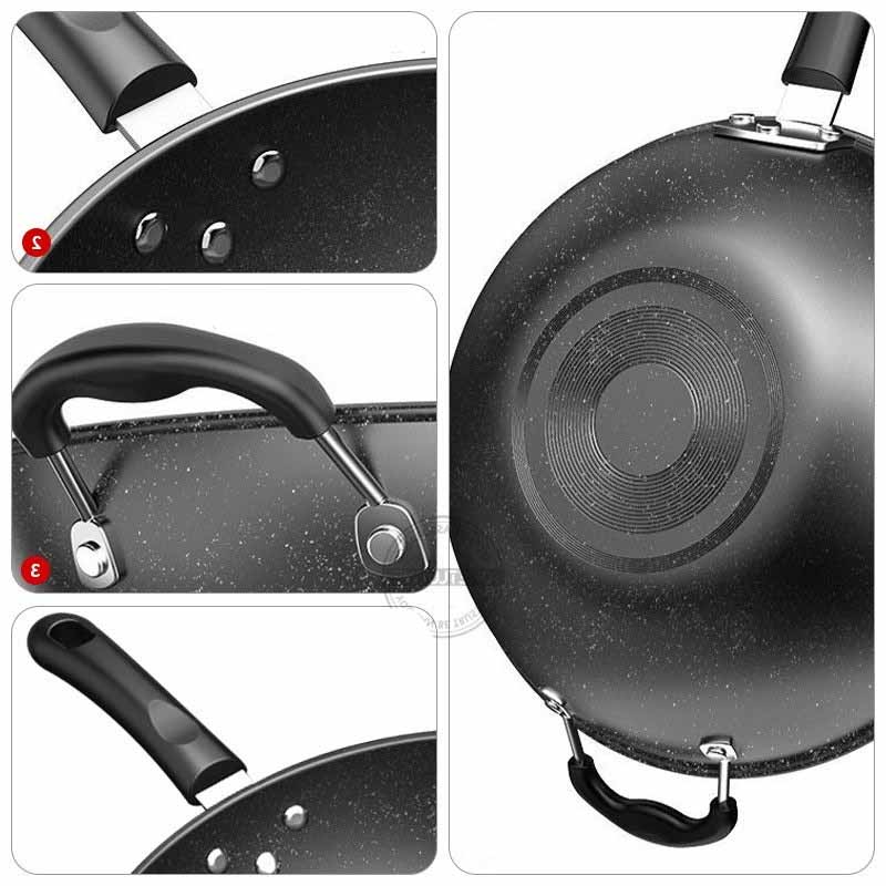 Lanska professional wok with non-stick coating and ergonomic handle