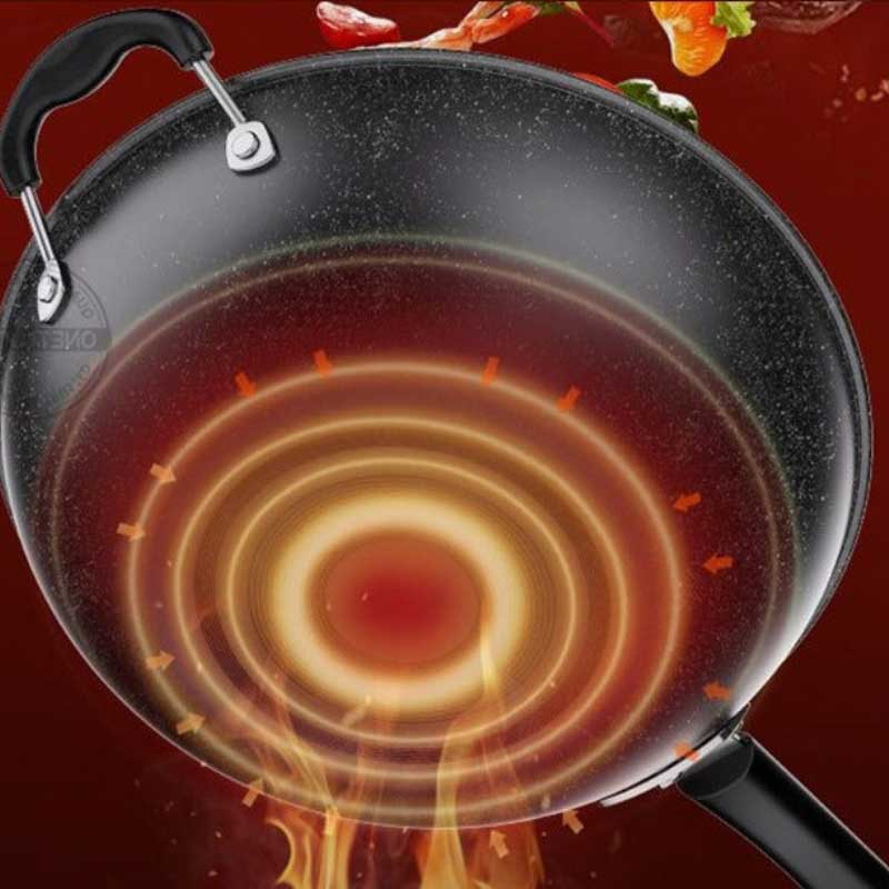 Lanska professional wok with non-stick coating and ergonomic handle