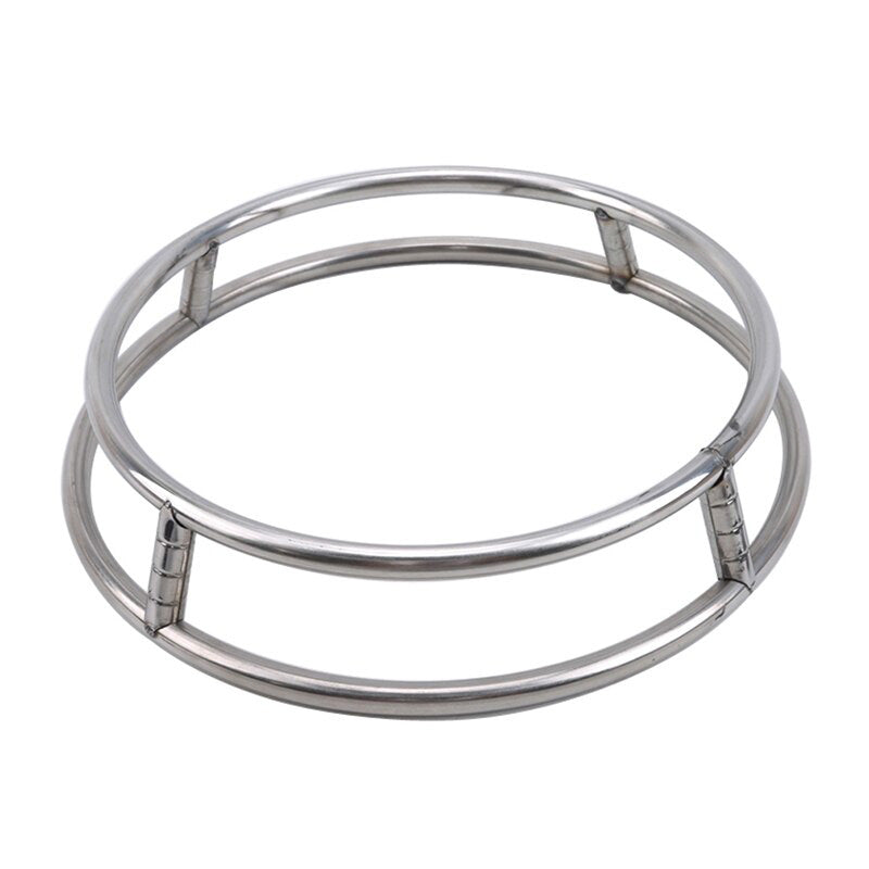 Stainless steel wok stand for gas hobs, side view
